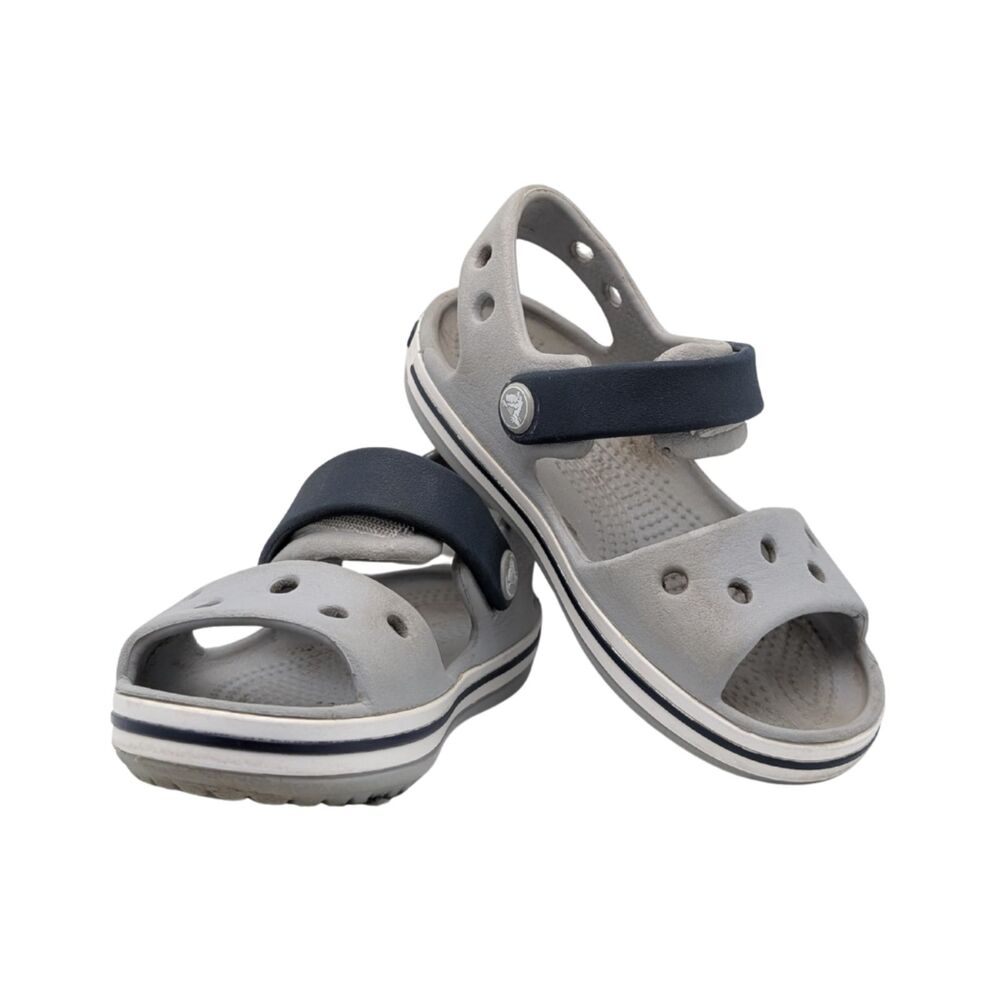 Crocs Kids Grey Navy Crocband Sandal Toddler 8